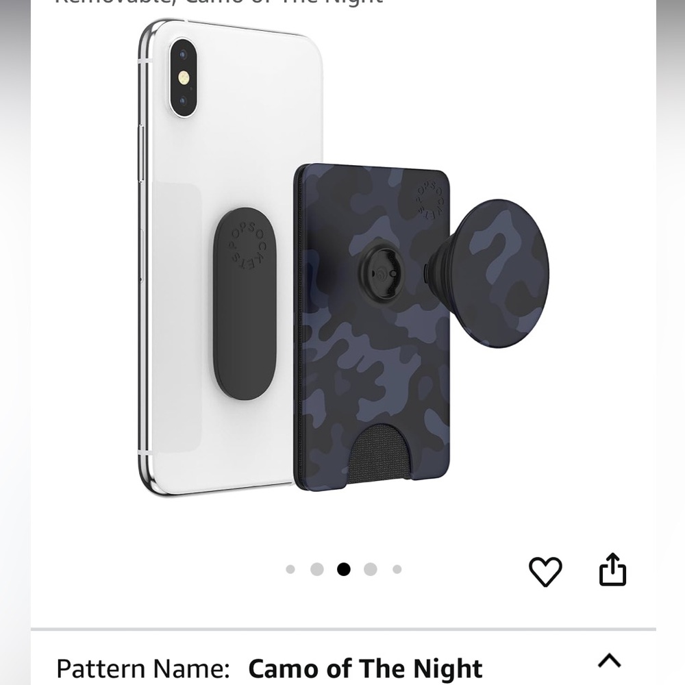 PopSockets PopWallet+ with Black Camo Design